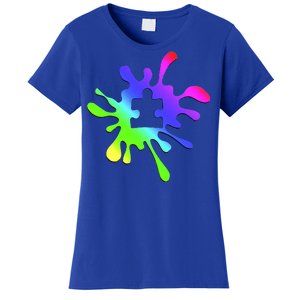 Autism Rainbow Puzzle Splatter  Women's T-Shirt