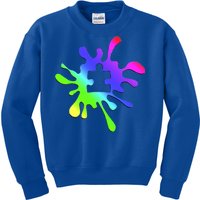 Autism Rainbow Puzzle Splatter  Kids Sweatshirt