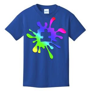 Autism Rainbow Puzzle Splatter  Kids T-Shirt