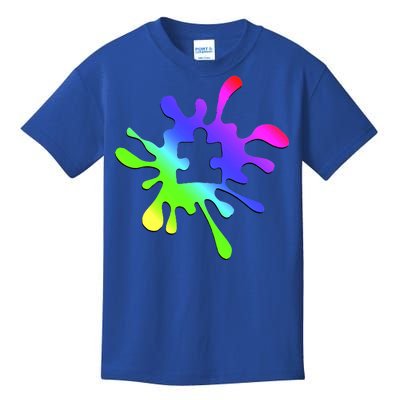 Autism Rainbow Puzzle Splatter  Kids T-Shirt