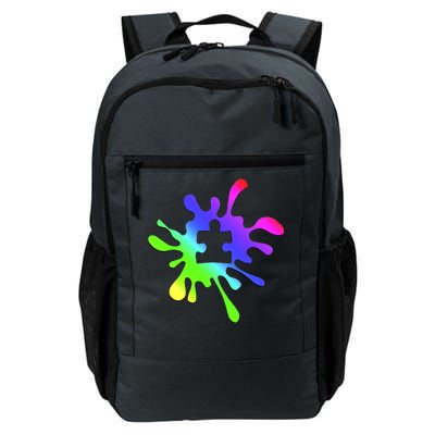 Autism Rainbow Puzzle Splatter  Daily Commute Backpack