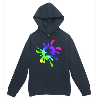 Autism Rainbow Puzzle Splatter  Urban Pullover Hoodie