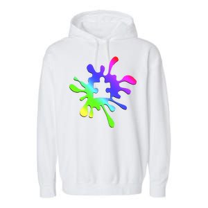 Autism Rainbow Puzzle Splatter  Garment-Dyed Fleece Hoodie