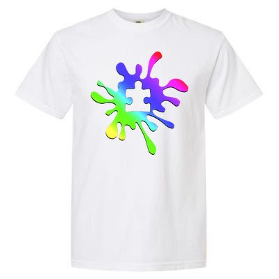 Autism Rainbow Puzzle Splatter  Garment-Dyed Heavyweight T-Shirt