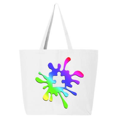 Autism Rainbow Puzzle Splatter  25L Jumbo Tote