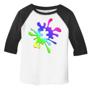 Autism Rainbow Puzzle Splatter  Toddler Fine Jersey T-Shirt