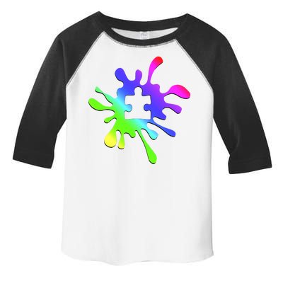 Autism Rainbow Puzzle Splatter  Toddler Fine Jersey T-Shirt