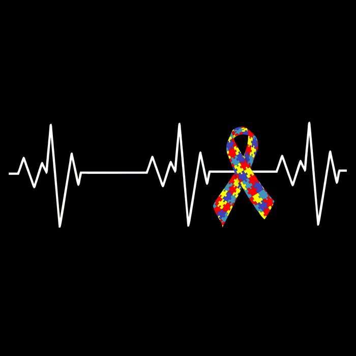 Autism Ribbon Heartbeat Pulse Impact Tech Backpack