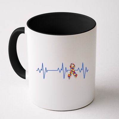 Autism Ribbon Heartbeat Pulse Mug