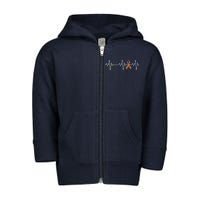 Autism Ribbon Heartbeat Pulse Toddler Zip Fleece Hoodie