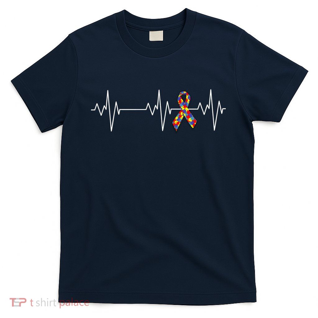 Autism Ribbon Heartbeat Pulse T-Shirt