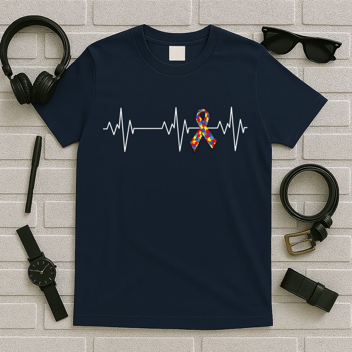 Autism Ribbon Heartbeat Pulse T-Shirt