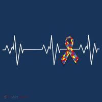 Autism Ribbon Heartbeat Pulse Tall T-Shirt