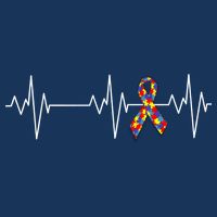 Autism Ribbon Heartbeat Pulse Flatbill Hat