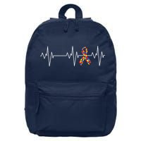 Autism Ribbon Heartbeat Pulse 16 in Basic Backpack