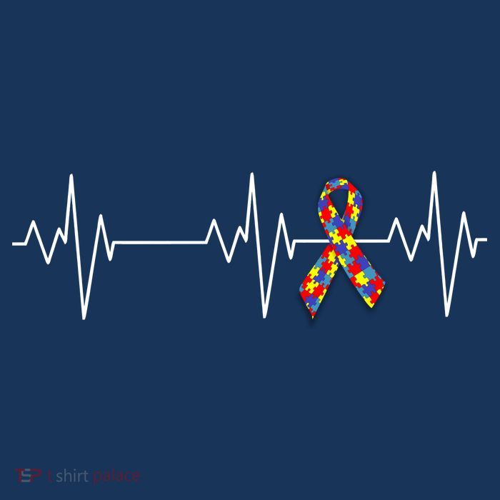 Autism Ribbon Heartbeat Pulse 16 in Basic Backpack