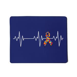 Autism Ribbon Heartbeat Pulse Mousepad