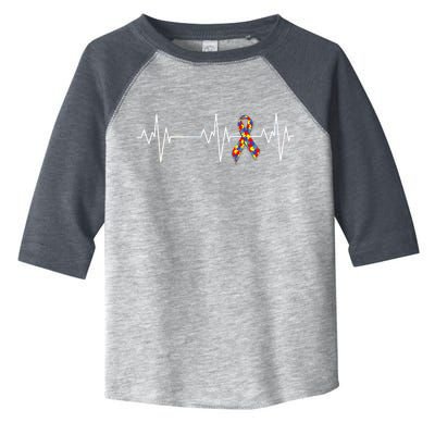 Autism Ribbon Heartbeat Pulse Toddler Fine Jersey T-Shirt