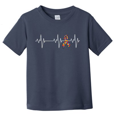 Autism Ribbon Heartbeat Pulse Toddler T-Shirt