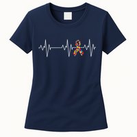 Autism Ribbon Heartbeat Pulse Womens T-Shirt