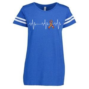 Autism Ribbon Heartbeat Pulse Enza Ladies Jersey Football T-Shirt