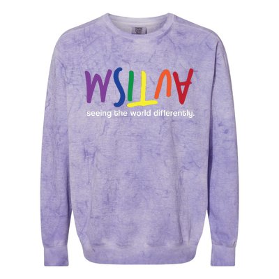 Autism Seeing The World Differently Colorblast Crewneck Sweatshirt