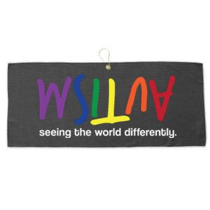 Autism Seeing The World Differently Large Microfiber Waffle Golf Towel