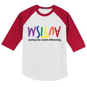 Autism Seeing The World Differently Kids Colorblock Raglan Jersey