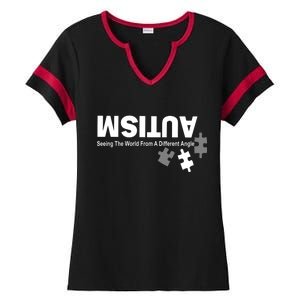 Autism Seeing The World From A Different Angle Ladies Halftime Notch Neck Tee