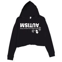Autism Seeing The World From A Different Angle Crop Fleece Hoodie