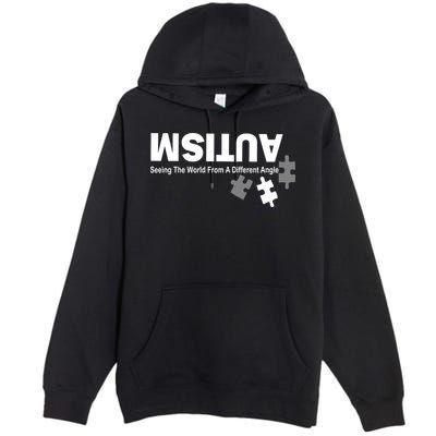 Autism Seeing The World From A Different Angle Premium Pullover Hoodie