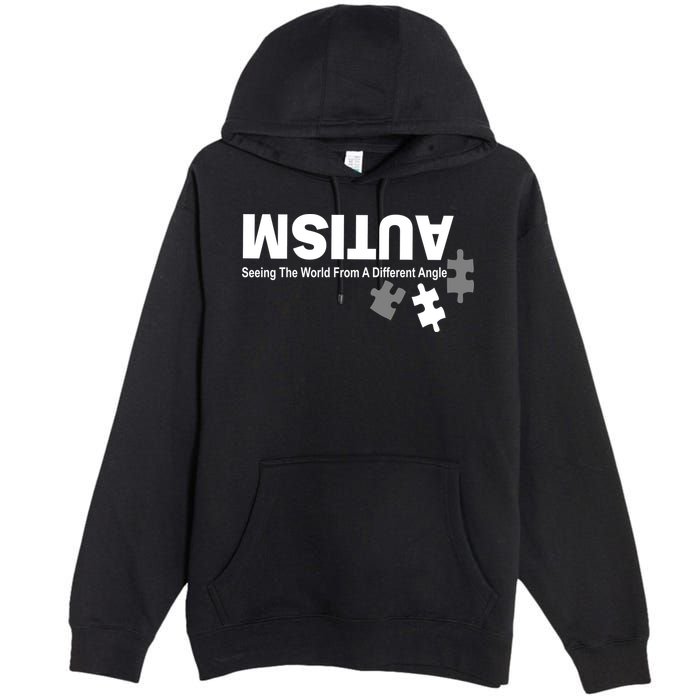 Autism Seeing The World From A Different Angle Premium Pullover Hoodie
