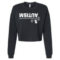Autism Seeing The World From A Different Angle Cropped Pullover Crew