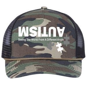 Autism Seeing The World From A Different Angle Retro Rope Trucker Hat Cap