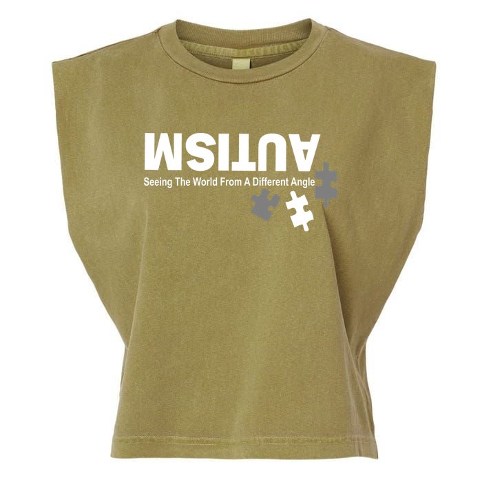 Autism Seeing The World From A Different Angle Garment-Dyed Women's Muscle Tee
