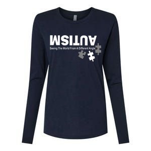 Autism Seeing The World From A Different Angle Womens Cotton Relaxed Long Sleeve T-Shirt