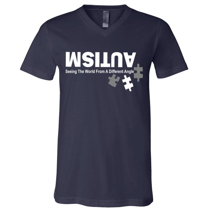 Autism Seeing The World From A Different Angle V-Neck T-Shirt