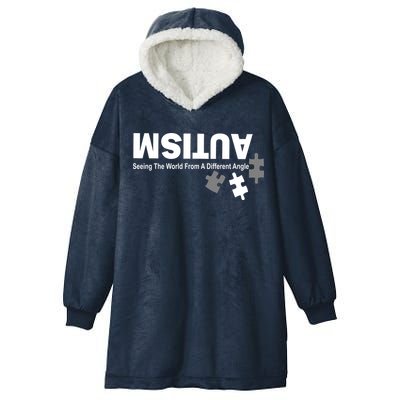 Autism Seeing The World From A Different Angle Hooded Wearable Blanket