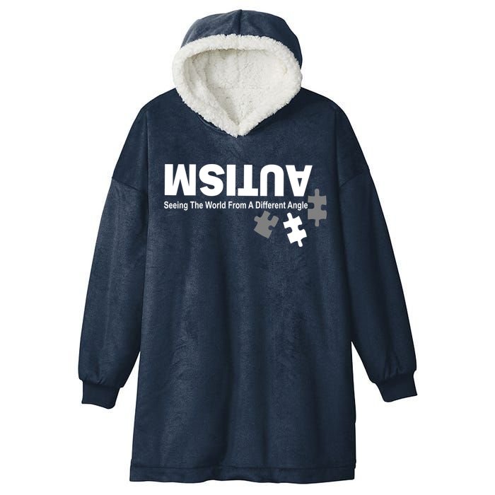 Autism Seeing The World From A Different Angle Hooded Wearable Blanket