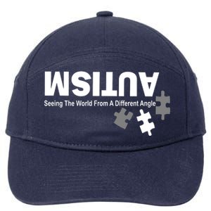 Autism Seeing The World From A Different Angle 7-Panel Snapback Hat