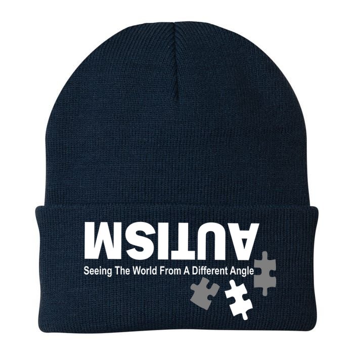 Autism Seeing The World From A Different Angle Knit Cap Winter Beanie