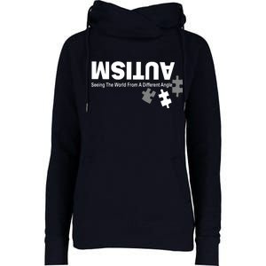 Autism Seeing The World From A Different Angle Womens Funnel Neck Pullover Hood