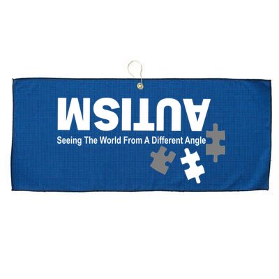 Autism Seeing The World From A Different Angle Large Microfiber Waffle Golf Towel
