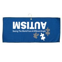 Autism Seeing The World From A Different Angle Large Microfiber Waffle Golf Towel