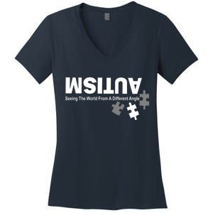 Autism Seeing The World From A Different Angle Women's V-Neck T-Shirt