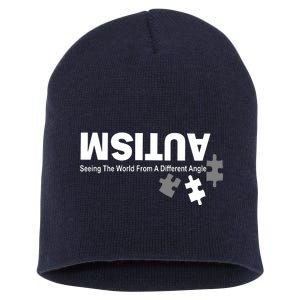 Autism Seeing The World From A Different Angle Short Acrylic Beanie