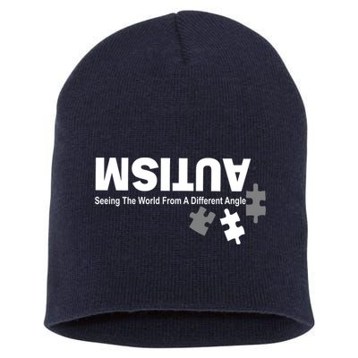 Autism Seeing The World From A Different Angle Short Acrylic Beanie