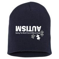 Autism Seeing The World From A Different Angle Short Acrylic Beanie