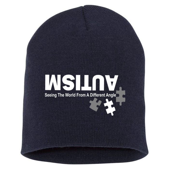 Autism Seeing The World From A Different Angle Short Acrylic Beanie