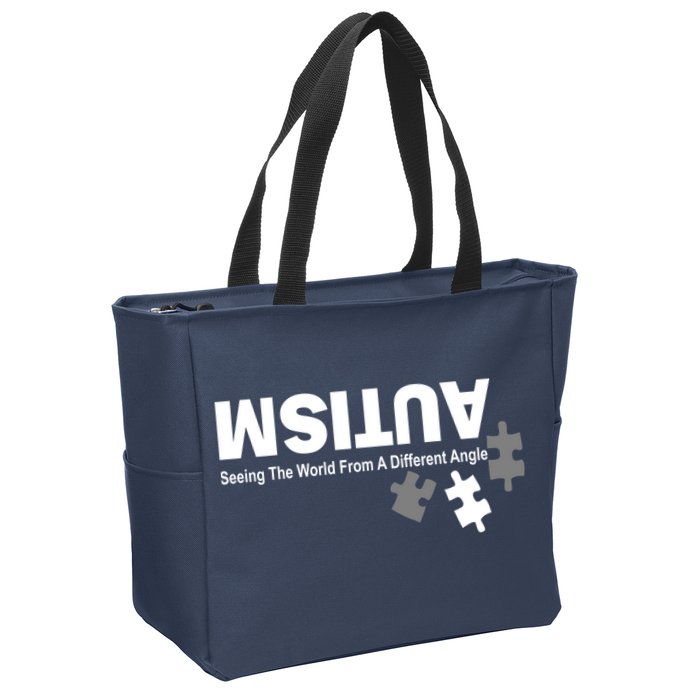 Autism Seeing The World From A Different Angle Zip Tote Bag